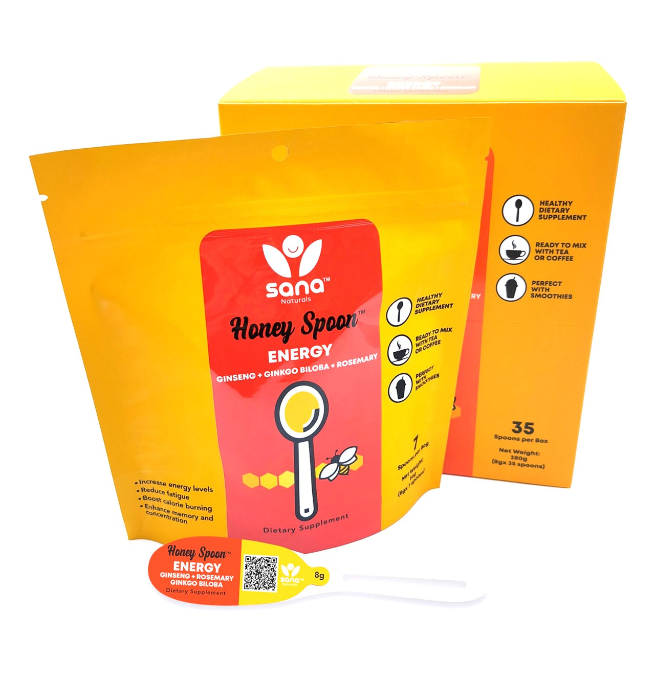 
                  
                    Sana Naturals Energy Honey Spoons - 35 ct Box ($1.10/spoon)
                  
                